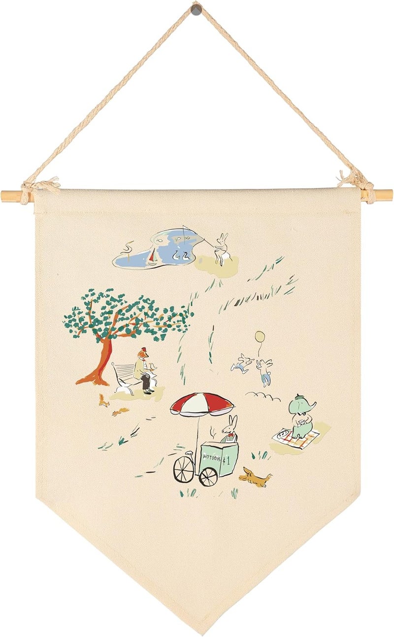 Sioial Nursery Bedroom Above Crib Playroom Door Wall Decor Gift for Kid Girl Boy Teen Toddler-Baby,Shower Birthday-Vintage Canvas Banner Pennant Prints Poster Flag Wall Art Decor-Garden Theme - Image 1